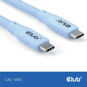 Počítač Club3D Kabel USB-C 4.0, 20Gbps, 4K60Hz, PD 240W, 2m, modrá
