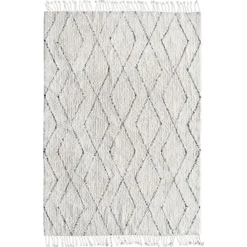 Koberec Černobílý vlněný berberský koberec s diamantovým vzorem Berber - 140*200 cm