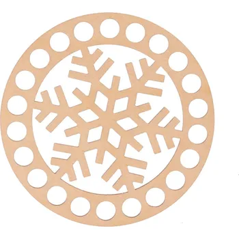 Vánoční dekorace Dřevěné víko na košík - vločka Zvolte variantu: 15 cm