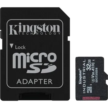 Paměťová karta Kingston MicroSDHC karta 32GB Industrial C10 A1 pSLC Card + SD Adapter