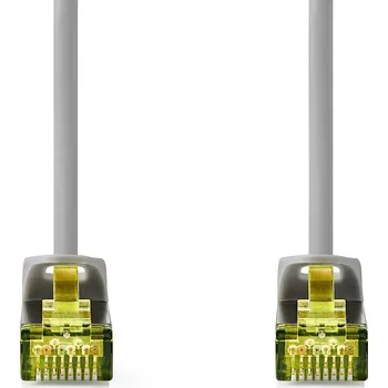 Síťový kabel Nedis síťový kabel S/FTP CAT7, zástrčka RJ45 - zástrčka RJ45, 0.25 m, Snagless, LSZH, šedá (CCGL85420GY025)