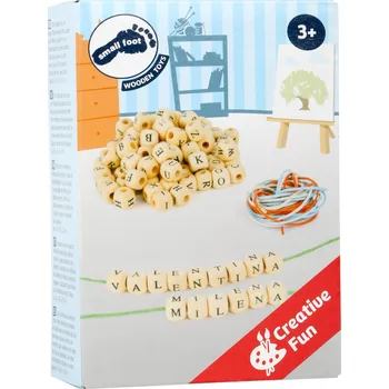 Dětské navlékací korálky Small Foot Dřevěné navlékací korálky s písmenky 300 ks