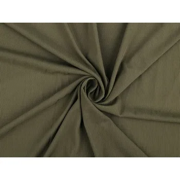 Úplet žebrovaný PES METRÁŽ - 5 (195 g/m²) zelená khaki