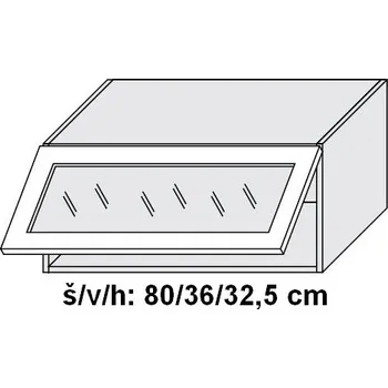 Kuchyňská skříňka Horní skříňka prosklená TITANIUM FINO ČERNÉ 80 cm ČIRÁ