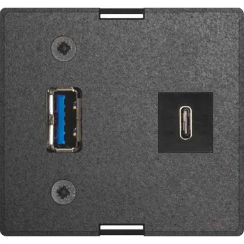 Elektrická zásuvka EVOline Vyměnný modul USB Typ A + USB Typ C nabíječka