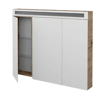 Zrcadlo DŘEVOJAS třídvéřová zrcadlová galerka s LED osvětlením MAX GA3O 100 Barevné provedení: N07 Stone + doprava zdarma + při platbě převodem sleva