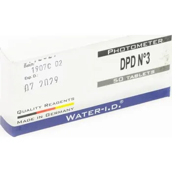 Bazénová chemie Water-I.D. DPD N°3 Náhradní tablety pro digitální tester Pool Lab 1.0 a 2.0 - DPD No.3, pro měření celkového chloru, balení 50 ks