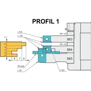Frézka Frézy na obložkové zárubně s VBD - profil 1, 172x70x30(40), 22mm