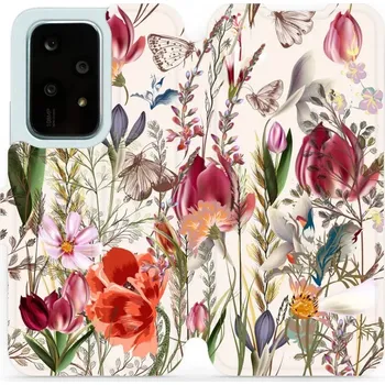 Pouzdro na mobilní telefon Flipové pouzdro Mobiwear - Honor 200 Lite - MP01S Rozkvetlá louka (Knížkové flip pouzdro, obal, kryt na mobil Honor 200 Lite - MP01S Rozkvetlá louka, materiál Umělá kůže + TPU - ochrana 360°, stojánek, silikonová vanička, magnetické zavírání)
