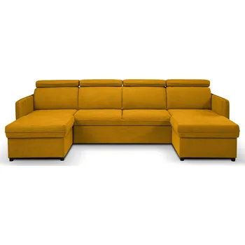 Sedací souprava Rozkládací rohová sedačka BARONA U žlutá