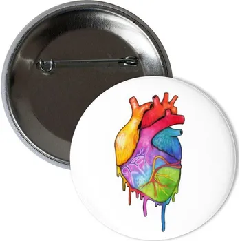 Odznáček s potiskem Odznáček Duhovej Srdcař