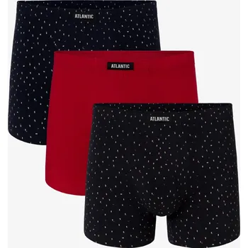 Boxerky 3-BALENÍ Pánské boxerky ATLANTIC - tmavě modré, červené, tmavě modré Atlantic černá 1869825