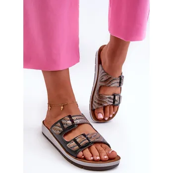 Dámské pantofle Pohodlné Dámské Žabky S Sponami Inblu CP000045 Barva: Černá, Velikost: 36