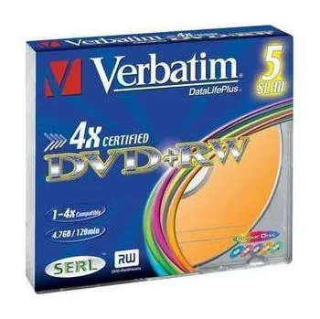 VERBATIM DVD+RW(5-Pack)Slim/Colour//4x/DLP/4.7GB