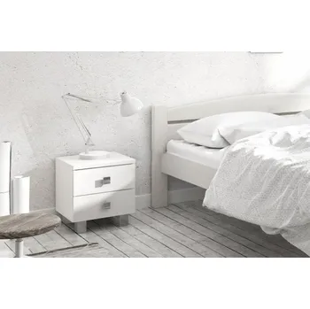 Noční stolek Noční stolek z masivu Leontýna - smrk/ bílá