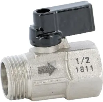 Ventil SFERACO - Francie | Mini kulový kohout mosazný (ventil) MF motýl s dekompresním otvorem - 1/2" 6ŠMDO