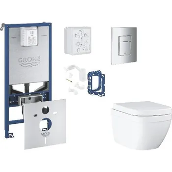WC sada Grohe Rapid SLX - Set předstěnové instalace, klozetu, sedátka SoftClose, tlačítka Skate Cosmopolitan a sady pro vhazování tablet, Triple Vortex, chrom SANI11BB2127