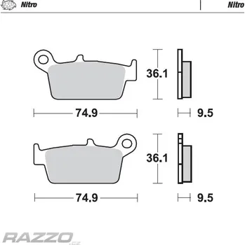 Brzda pro motocykl Zadní brzdové destičky MotoMaster Brake Pads Rear Nitro 918-21 Honda Kawasaki