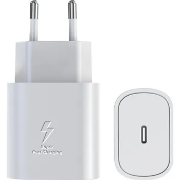 SÍŤOVÁ NABÍJEČKA DENMEN 25W POWER DELIVERY PD TYP-C TA800 JEDNODUCHÁ BÍLÁ