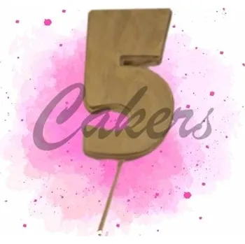 Jedlá dekorace na dort Čokoládové číslo zlaté 5