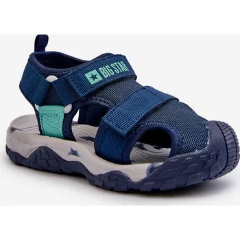 Dívčí sandály Dětské sandály na suchý zip Big Star NN374232 Barva: Modrá, Velikost: 33