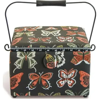 Organizér galanterie kazeta - košík na šicí potřeby L Motýl