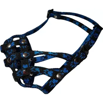 Náhubek pro psa Palkar nylonový náhubek pro zkrácený čumák pro psy vel. 1 18 cm x 4 cm černo-modrá