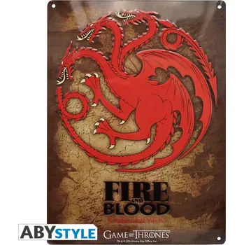 Plakát Game of Thrones Plechová cedule: Targaryen 38 x 28 cm