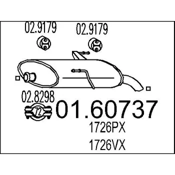 Auto-moto Zadní tlumič výfuku MTS 01.60737