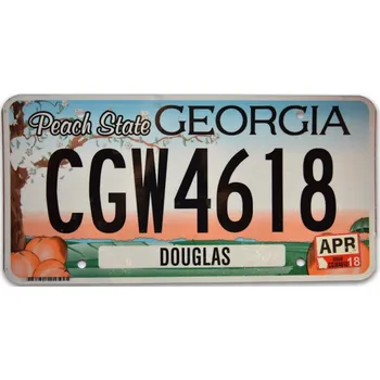 Plechová cedule Americká SPZ Georgia Peach State flat