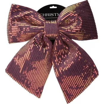 Vánoce Mašle s flitry 25 cm růžová