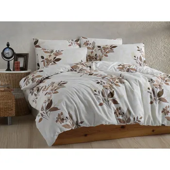 Povlečení Brotex Flanelové francouzské povlečení 240x220, 70x90 Liby hnědá