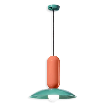 Ferroluce Závěsné svítidlo PAU, ∅ 40 cm, 1xE27 Barva stínidla: Tyrkysová