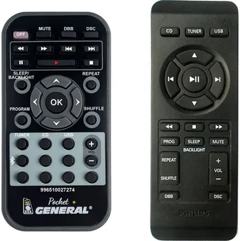 Dálkový ovladač PHILIPS 996510027274, AZ1850, AZ3356, AZ3856, AZ700, AZ780, AZ783, AZ787 - dálkový ovladač duplikát