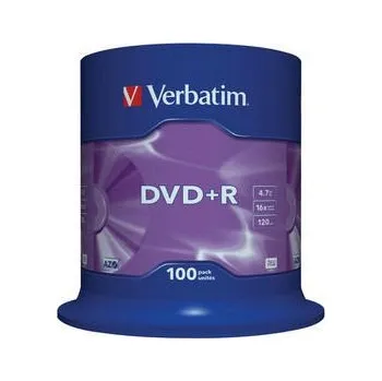 VERBATIM DVD+R(100-Pack)Spindle/General Retail/16x/4.7GB