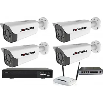 Kompletní kamerový systém 8MPx 4K ZOOM COLORVU kamerový IP POE set - 4x NC988, POE switch 4 plus 1, NVR | ZONEWAY 4-NC988-3016