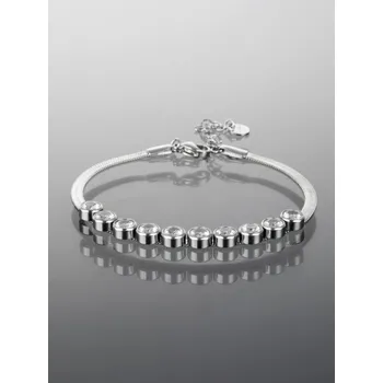 Náramek Prosperk Náramek z chirurgické oceli s kolečky s čirými krystaly S1324