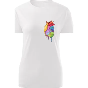 Dámské tričko Tričko s potiskem Dámské tričko Duhový Srdcař dámské