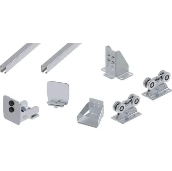 FAC Sada komponentů pro posuvné samonosné brány zinkovaný vodicí profil velká&nbsp;řada do&nbsp;9&nbsp;m