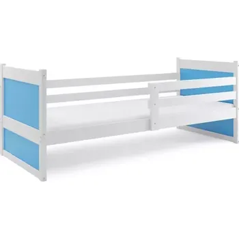 Postel BMS GROUP Dětská postel Rico 1 90x200, bez úložného prostoru s matrací - 1 osoba - Bílá, Modrá
