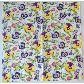 Ubrousek na decoupage - Květiny - Macešky malé