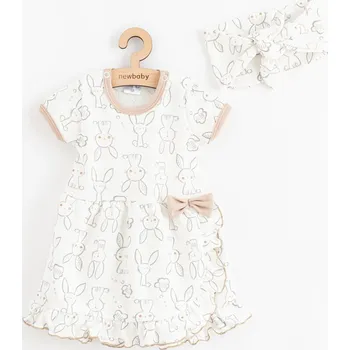 Kojenecké šaty Kojenecké bavlněné šatičky s čelenkou New Baby Rabbit friends 56 (0-3m)