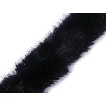 Našívací oděvní / dekorační kožešina plochá šíře 9 cm, barva 3 modrá tmavá
