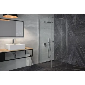 Sprchový kout PIXA 90x195 cm čtvercový pravý do prostoru čirý chrom BCPIXA90CTVEP