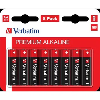 Článková baterie VERBATIM Alkalické baterie AA, 8 PACK , LR6