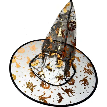 Karnevalový kostým Wiky Klobouk čarodějnický 35x39 cm průhledný Barva: Černá