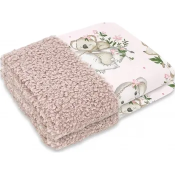 Dětská deka Oboustranná deka Bavlna + Beránek 100 x 70 cm, Skippy - růžová