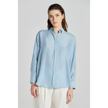 Dámská košile KOŠILE GANT RELAXED SILK SHIRT DOVE BLUE