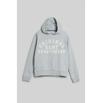 Dívčí mikina MIKINA GANT ORIGINAL SPORTSWEAR SWEAT HOODIE LIGHT GREY MELANGE