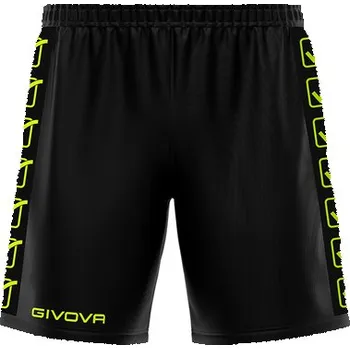 Kraťasy GIVOVA BAND POLY, barva 1019 černá - zářivě žlutá, velikost 4XL